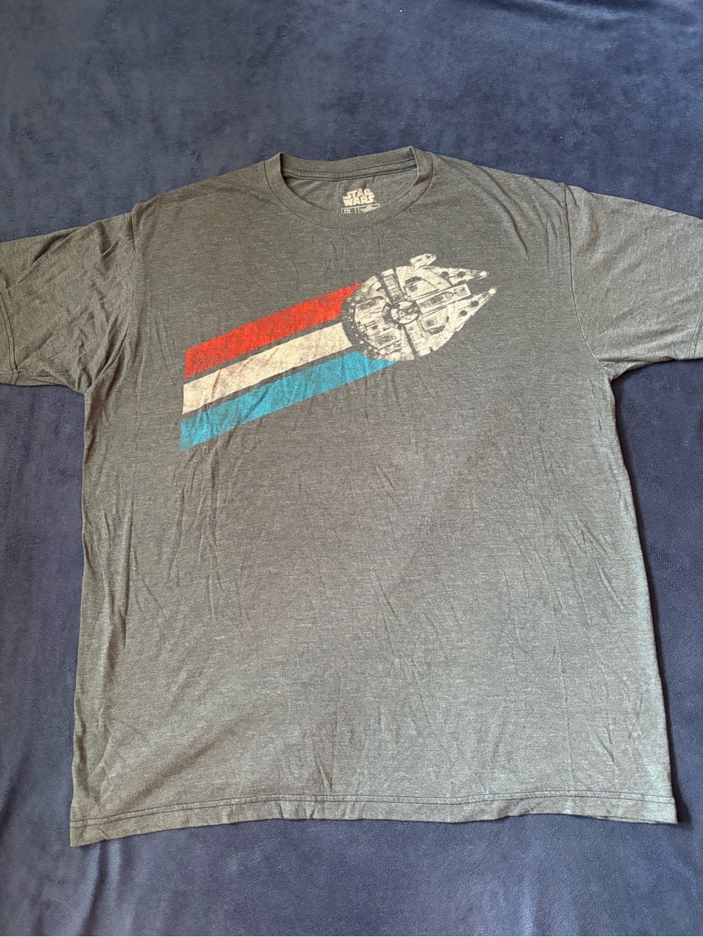 Star Wars Millennium Falcon Retro Stripe Mens Graphic T-Shirt